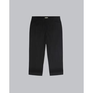 Eileen Fisher Organic Cotton Stretch Twill Pants Women's 2X Wide Leg Black NWT